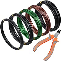 5 Rollos Alambres de Entrenamiento de Árbol 160 Pies en Total con Cortador Alambre Bonsai Alambre de Aluminio Anodizado…